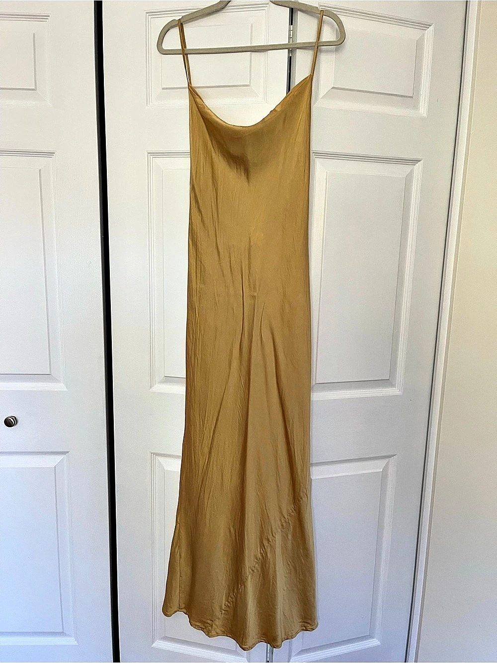 Vintage Victoria's Secret 100% Silk Maxi Slip Dress in Yellow Gold